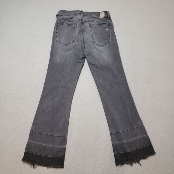 HIDDEN Raw Hem Ankle Flare Leg Jeans Black/Grey Mid Rise Jeans size 27 - Picture 5 of 14